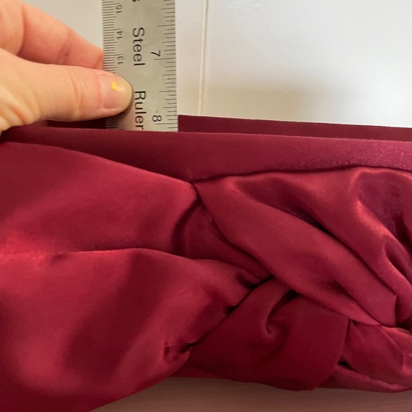 Target 2010s Berry Red Bow Evening Sateen Clutch - Picture 5 of 16